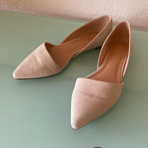 J. Crew Shoes - J CREW D’Orsay Flats / Sz 6.5 Nude Suede / Like New!